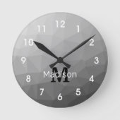 Gradient Geometric Mesh Muster Monogram Runde Wanduhr (Vorderseite)