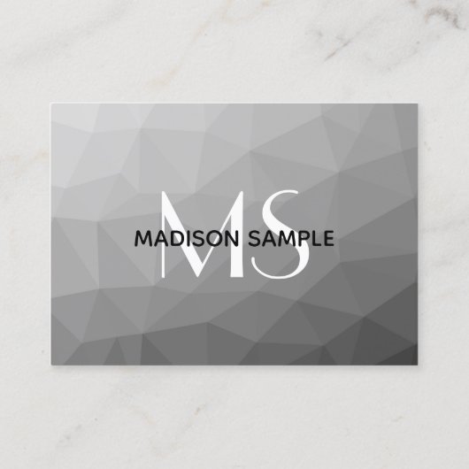 Gradient Geometric Mesh Muster Monogram Visitenkarte (Rückseite)