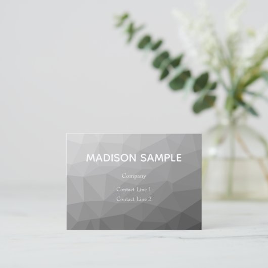 Gradient Geometric Mesh Muster Monogram Visitenkarte (Stehend Vorderseite)