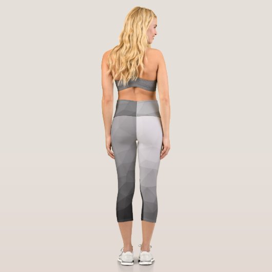 Gradient Geometric Mesh Pattern Capri Leggings (Rückseite)