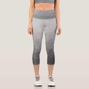 Gradient Geometric Mesh Pattern Capri Leggings