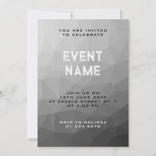 Gradient Geometric Mesh Pattern Einladung (Vorderseite)