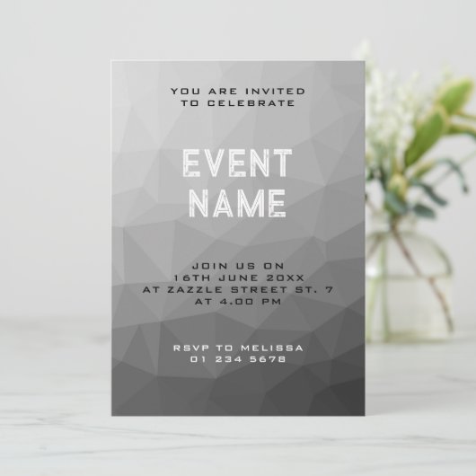 Gradient Geometric Mesh Pattern Einladung (Stehend Vorderseite)