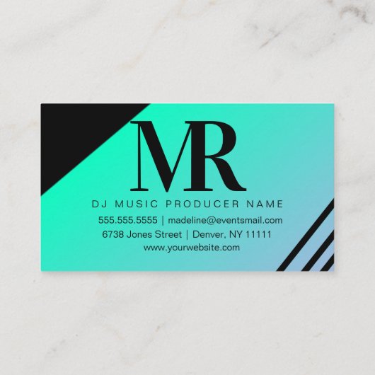 Gradient Geometric Shapes DJ Music Producer Visitenkarte (Rückseite)