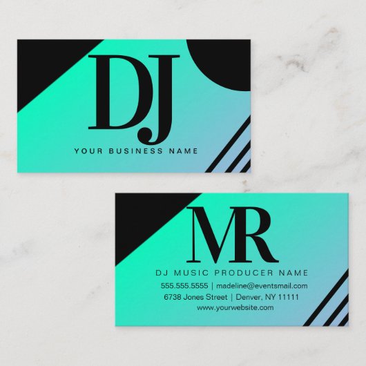 Gradient Geometric Shapes DJ Music Producer Visitenkarte (Vorne/Hinten)
