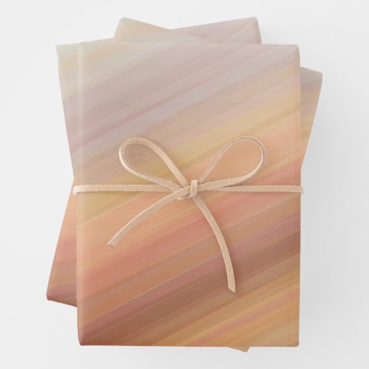 Gradient gestreiften Sonnenuntergang Orange Braune Geschenkpapier Set (Beispiel)