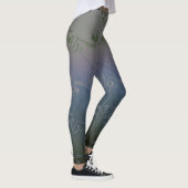 Gradient gestreiftes Muster aus grauem Silber Leggings (Rechts)