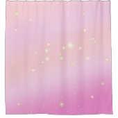 Gradient Girly Glam Celestial Glitzer Pastel Pink Duschvorhang (Vorderseite)