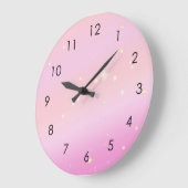 Gradient Girly Glam Celestial Glitzer Pastel Pink Große Wanduhr (Winkel)
