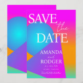 Gradient-Glow-Geometrisches Save-the-Date  Einladung (Vorne/Hinten)