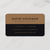 Gradient Gold Barber Typografie Premium Black Visitenkarte (Rückseite)