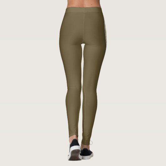 Gradient Gold und Weiß Streifen Leggings (Rückseite)
