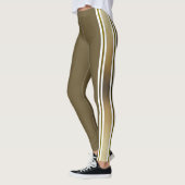 Gradient Gold und Weiß Streifen Leggings (Links)