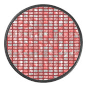 Gradient grau und rot Blockmuster Eishockey Puck (Vorderseite)