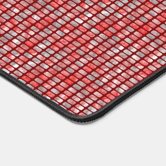 Gradient grau und rot Blockmuster Schreibtischunterlage (Ecke)