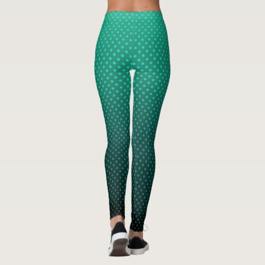 Gradient graue Polka Punkte drucken abstrakte Femi Leggings (Rückseite)
