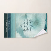 Gradient graugrüne aquamarine Farbe an der Küste Handtuch (Handtuch)