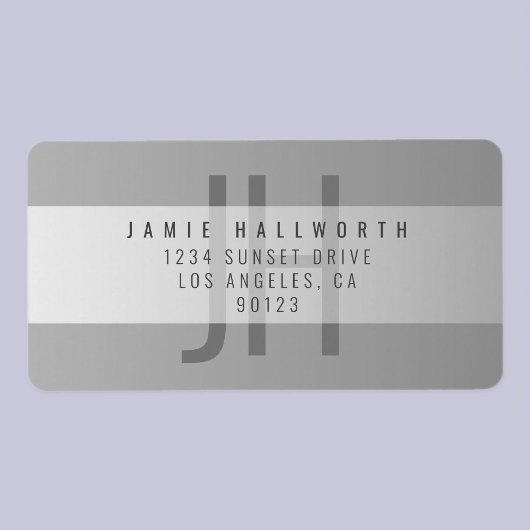 Gradient Gray | MIT MONOGRAMM RÜCKSENDEADRESSE Adressaufkleber