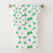 Gradient Green Irish Kleeblatt Pattern Badhandtuch Set (Insitu)