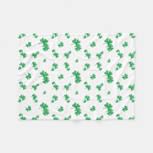 Gradient Green Irish Kleeblatt Pattern Fleecedecke (Vorderseite (Horizontal))
