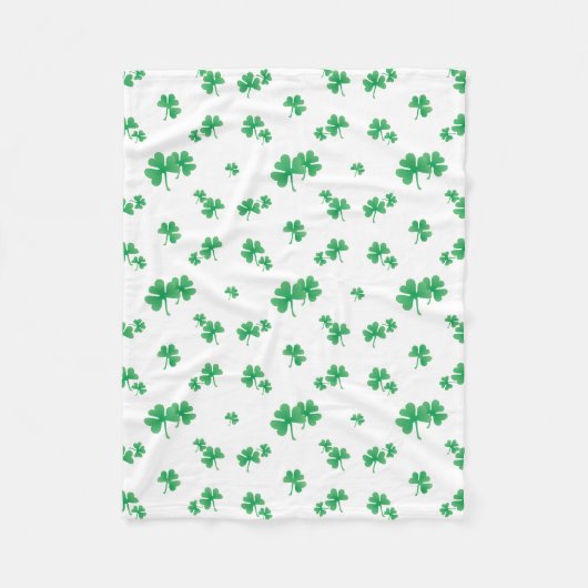 Gradient Green Irish Kleeblatt Pattern Fleecedecke (Vorderseite)