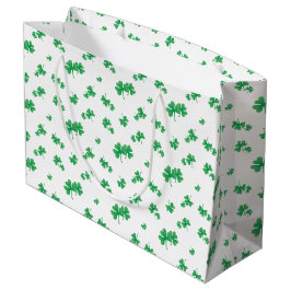 Gradient Green Irish Kleeblatt Pattern Große Geschenktüte