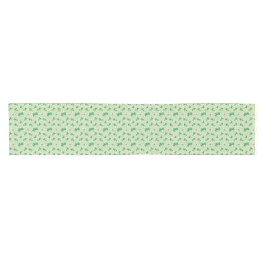 Gradient Green Irish Kleeblatt Pattern Kurzer Tischläufer (Horizontal)