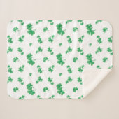 Gradient Green Irish Kleeblatt Pattern Sherpadecke (Vorderseite (Horizontal))