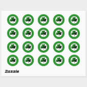 Gradient Green Kleeblatt Runder Aufkleber (Blatt)