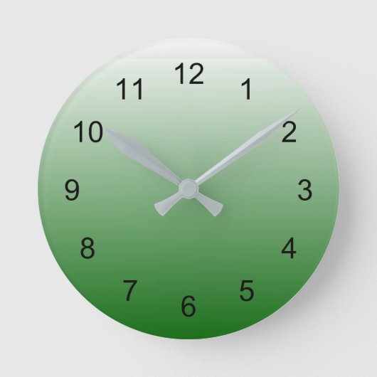 Gradient Green Runde Wanduhr (Vorderseite)