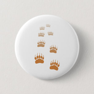 Gradient Grizzly Bär Paw Print Button