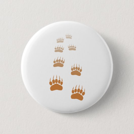 Gradient Grizzly Bär Paw Print Button (Vorderseite)
