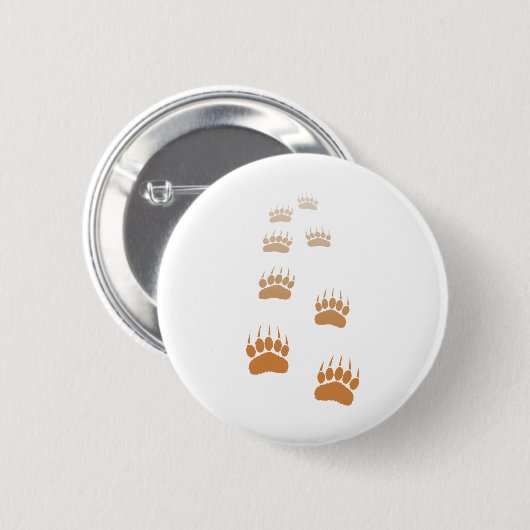 Gradient Grizzly Bär Paw Print Button (Vorne & Hinten)