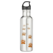 Gradient Grizzly Bär Paw Print Edelstahlflasche (Vorderseite)