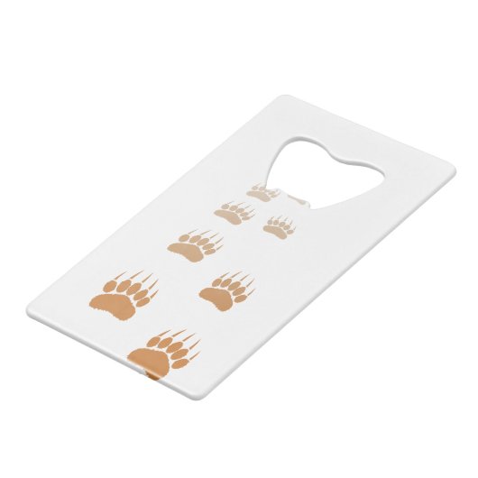 Gradient Grizzly Bär Paw Print Geldbeutel Flaschenöffner (Rückseite Schrägansicht)