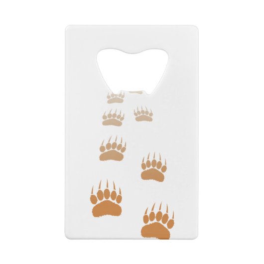 Gradient Grizzly Bär Paw Print Geldbeutel Flaschenöffner (Rückseite)
