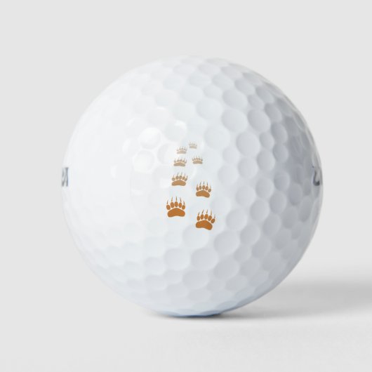Gradient Grizzly Bär Paw Print Golfball (Vorderseite)
