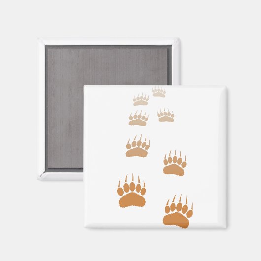 Gradient Grizzly Bär Paw Print Magnet (Vorderseite/Rückseite)