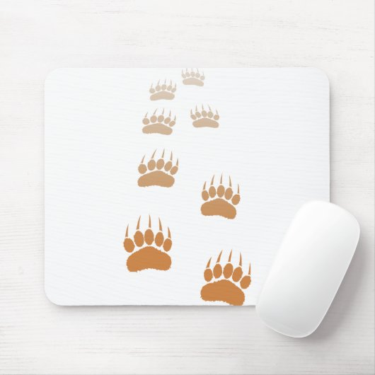 Gradient Grizzly Bär Paw Print Mousepad (Mit Mouse)