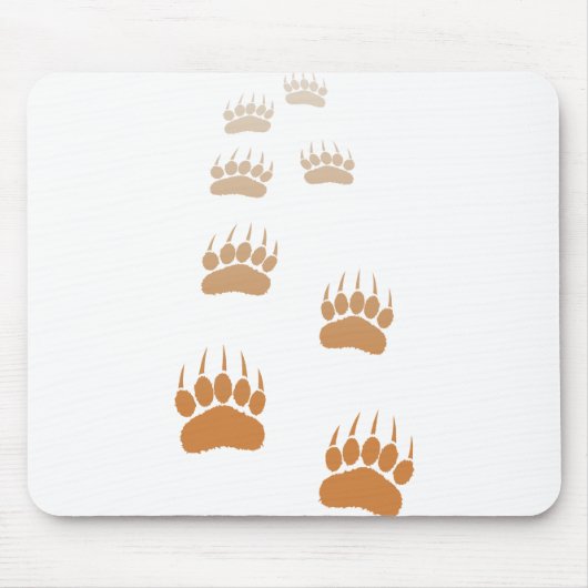Gradient Grizzly Bär Paw Print Mousepad (Vorne)