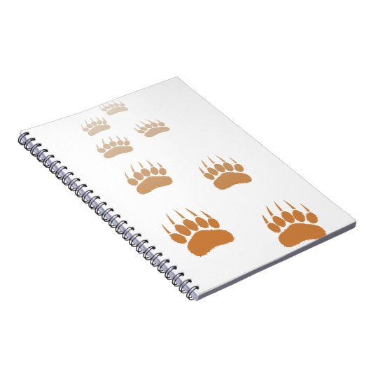 Gradient Grizzly Bär Paw Print Notizblock (Rechte Seite)