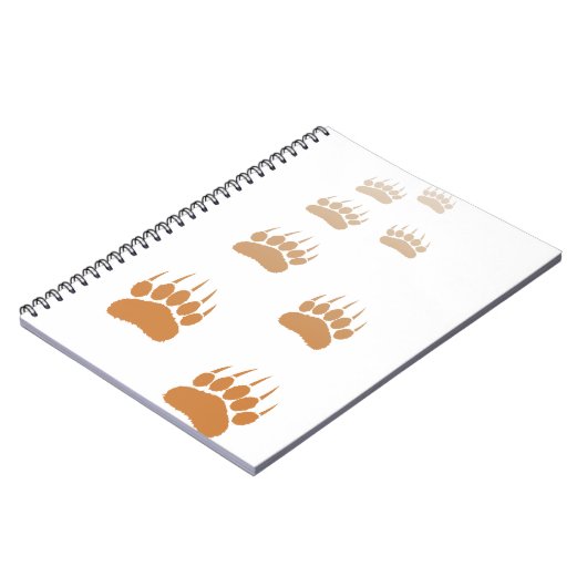 Gradient Grizzly Bär Paw Print Notizblock (Linke Seite)
