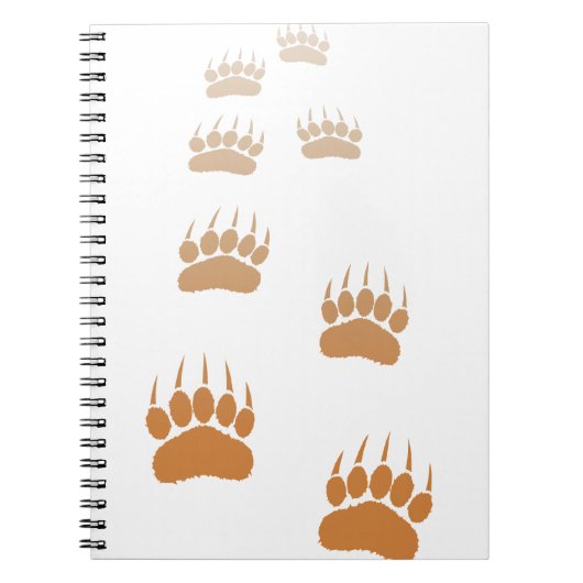 Gradient Grizzly Bär Paw Print Notizblock (Vorderseite)