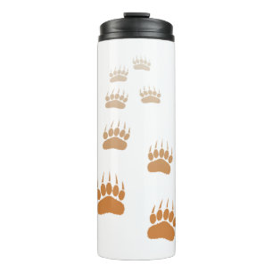 Gradient Grizzly Bär Paw Print Thermosbecher