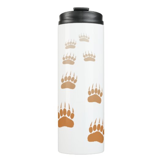 Gradient Grizzly Bär Paw Print Thermosbecher (Vorderseite)