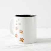 Gradient Grizzly Bär Paw Print Zweifarbige Tasse (Vorderseite Links)