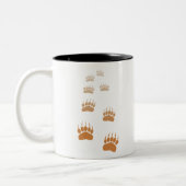 Gradient Grizzly Bär Paw Print Zweifarbige Tasse (Links)