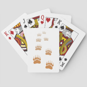 Gradient Grizzly Bären Paw Print Playing Cards Spielkarten