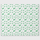 Gradient Grün Irisches Kleeblatt-Muster Geschenkpapier (Flach)