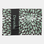 Gradient grüne Blätter auf schwarz Geschirrtuch (Horizontal)